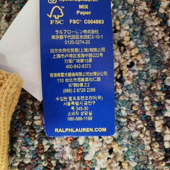 Polo Ralph Lauren Cable-Knit Yellow Scarf-wraps and Beanie - Picture 4 of 5